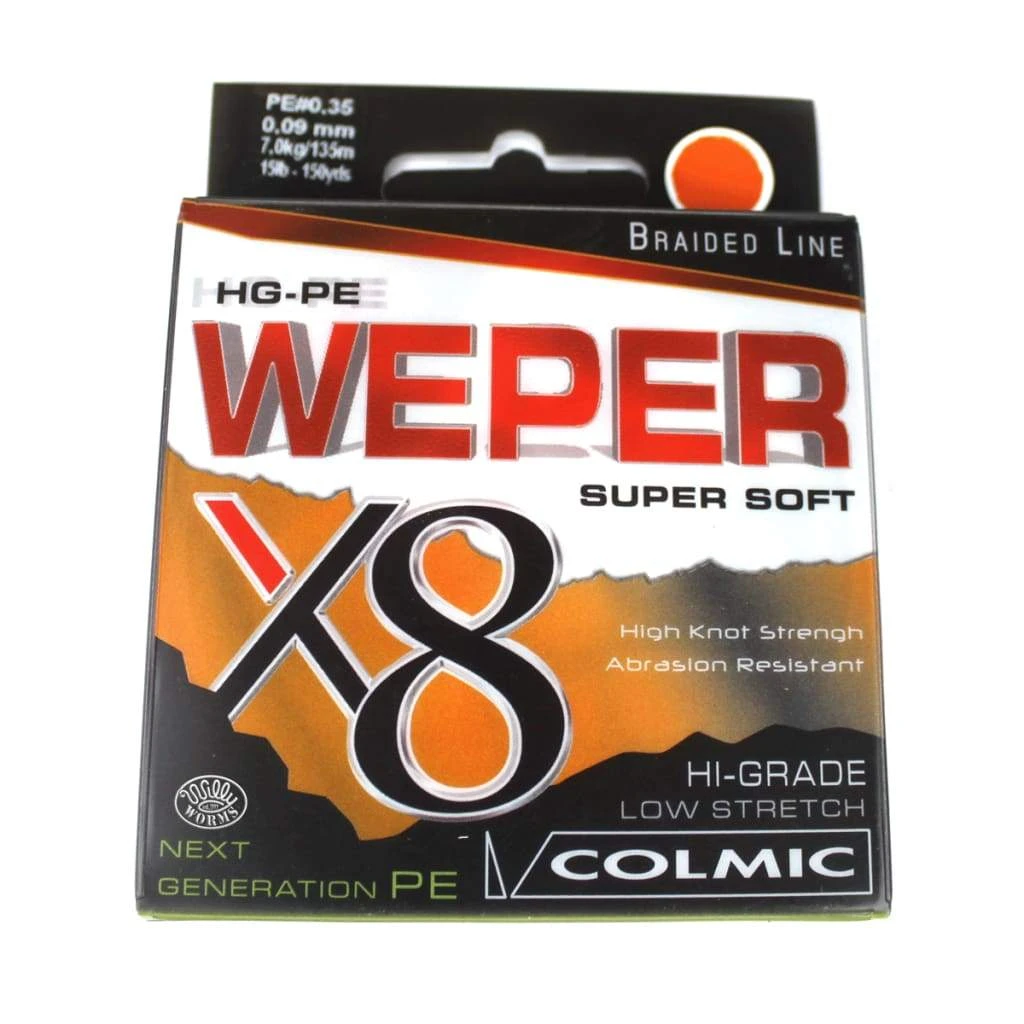 Colmic Colimc Weper Orange Super Soft Braided Line - 150Yd 1 Colmic Colimc Weper Orange Super Soft Braided Line - 150Yd