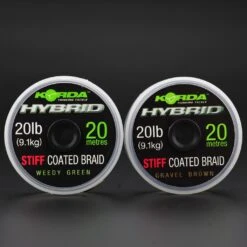 Korda Hybrid Stiff Coated Braid 20lb Weed Green 20m